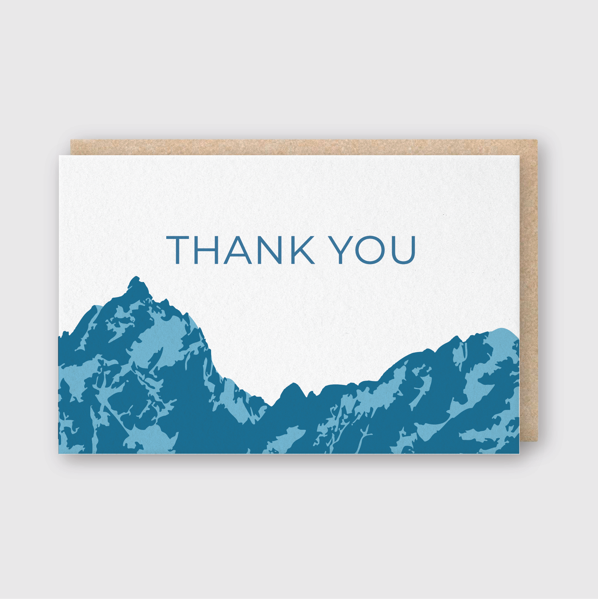 Thank You Mountains Blue Greeting Card