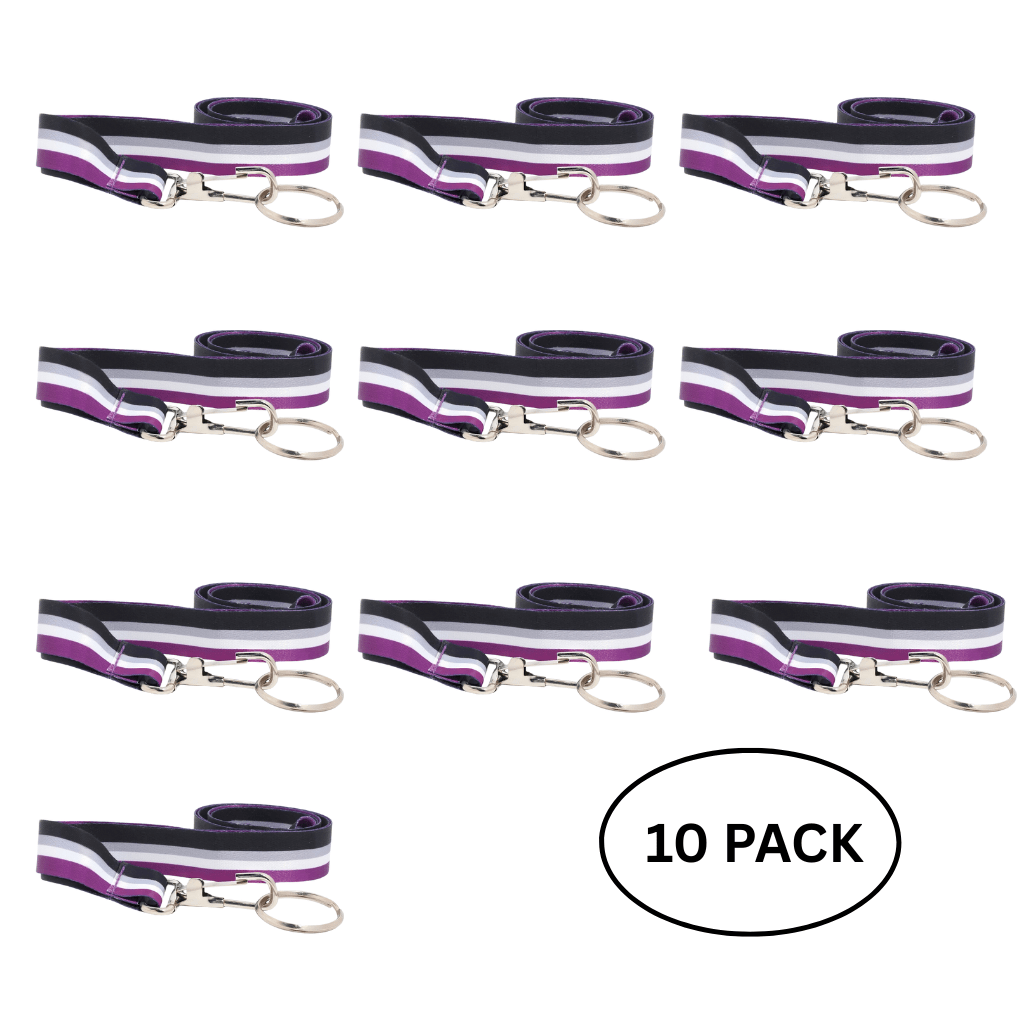 10 Pack Asexual Flag Lanyards