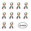 10 Pack Autism Awareness Ribbon Flat Pins