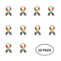 10 Pack Autism Ribbon Pins