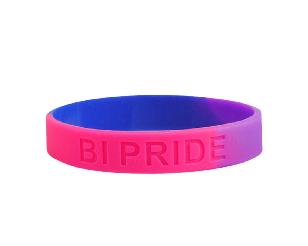 Bisexual Flag Colored Silicone Bracelets