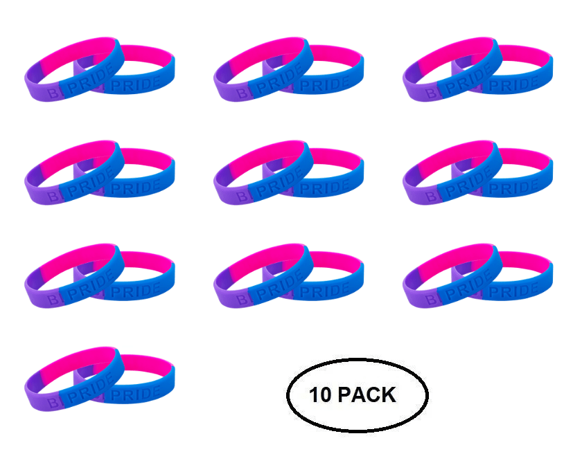 Bisexual Flag Colored Silicone Bracelets