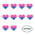 10 Pack Bisexual Flag Heart Pins