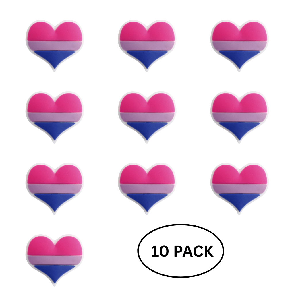 10 Pack Bisexual Flag Heart Silicone Pins