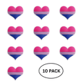 10 Pack Bisexual Flag Heart Silicone Pins