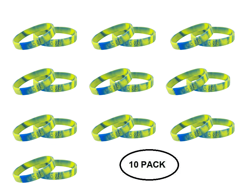 Blue & Yellow Silicone Bracelets