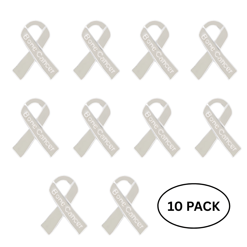 10 Pack Bone Cancer Awareness Ribbon Pins