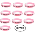 10 Pack Breast Cancer Awareness Bangle Bracelets