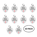 10 Pack Breast Cancer Awareness Heart Charms