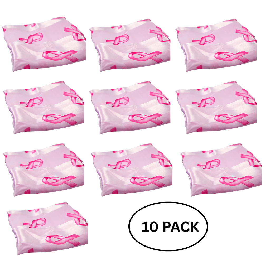 10 Pack Breast Cancer Awareness Ribbon Scarves in Pink