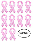 10 Pack Breast Cancer Find The Cure Ribbon Car Magnets