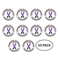 10 Pack Circle Domestic Violence Awareness Ribbon Pins
