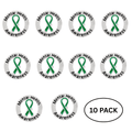 10 Pack Circle Mental Health Awareness Ribbon Pins