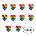 10 Pack Daniel Quasar Flag Heart Silicone Pins