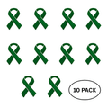 10 Pack Green Ribbon Awareness Pins