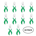 10 Pack Green Ribbon Charms