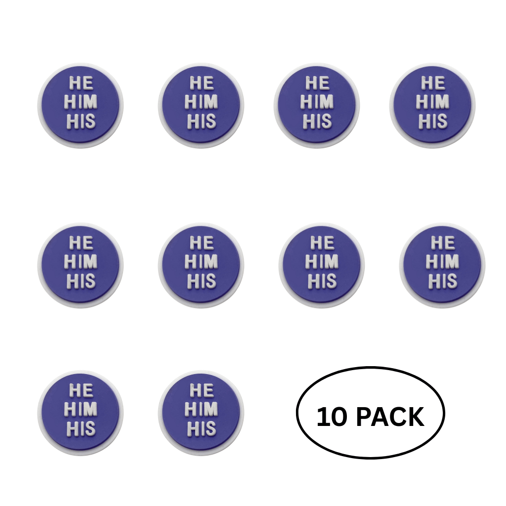 10 Pack He Him Pronoun Silicone Pins