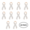 Bulk Pack Large White Ribbon Awareness Pins
