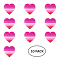 10 Pack Lesbian Flag Heart Silicone Pins