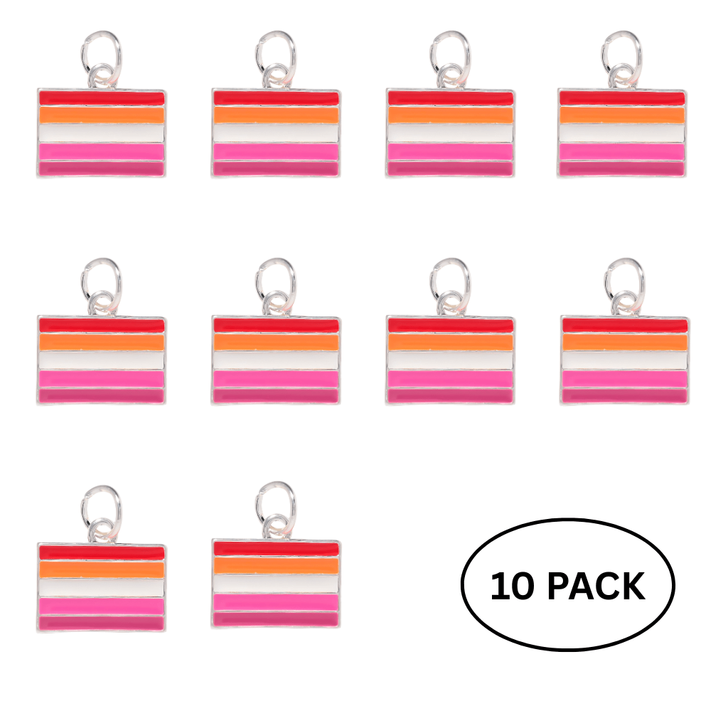 10 Pack Lesbian Sunset Flag Charms