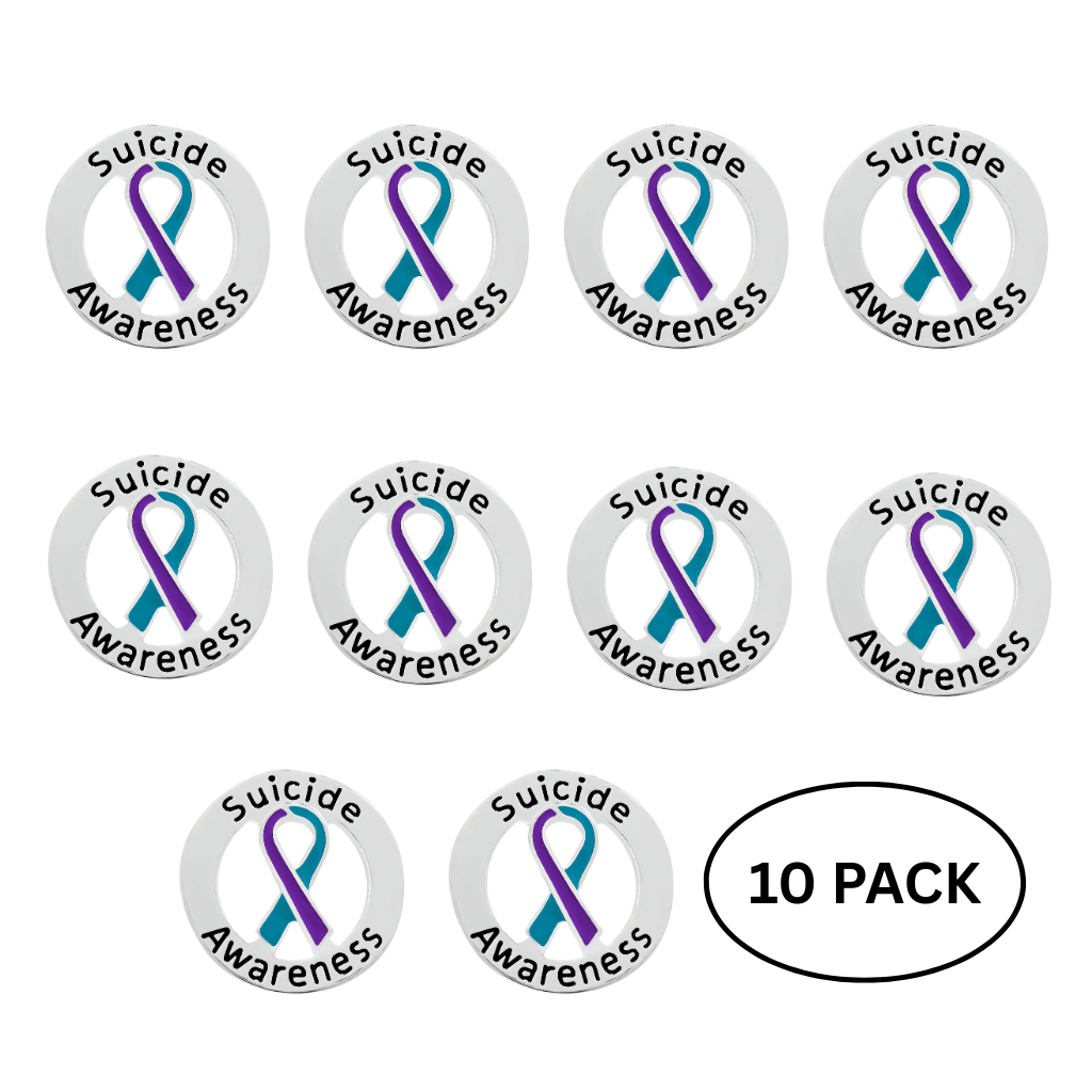 10 Pack of Circle Suicide Awareness & Prevention Pins
