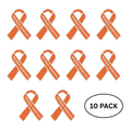 10 Pack of Multiple Sclerosis Awareness Orange Ribbon Pins
