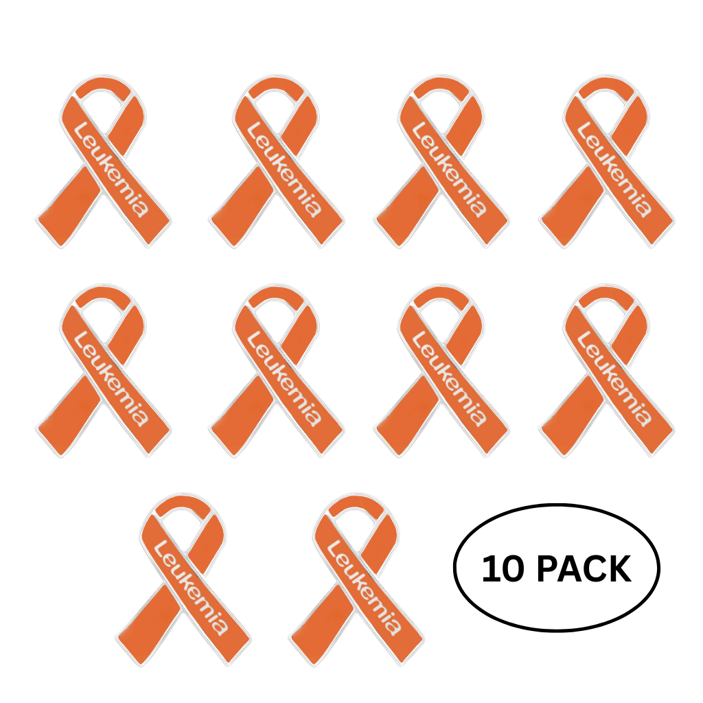 10 Pack of Orange Leukemia Awareness Ribbon Pins