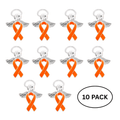 Orange Ribbon Awareness Angel Pins for Leukemia, Multiple Sclerosis, Kidney Cancer