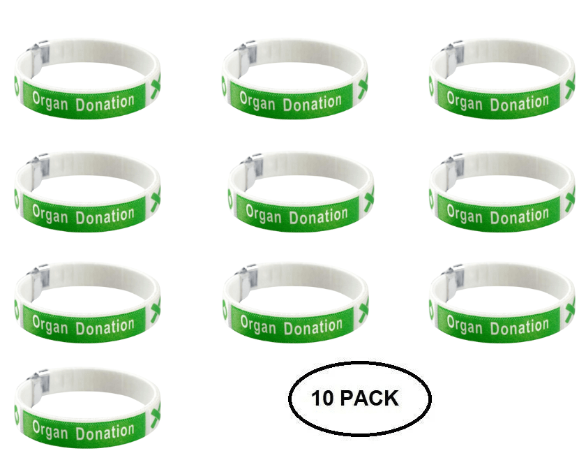 10 Pack Organ Donation Bangle Bracelets