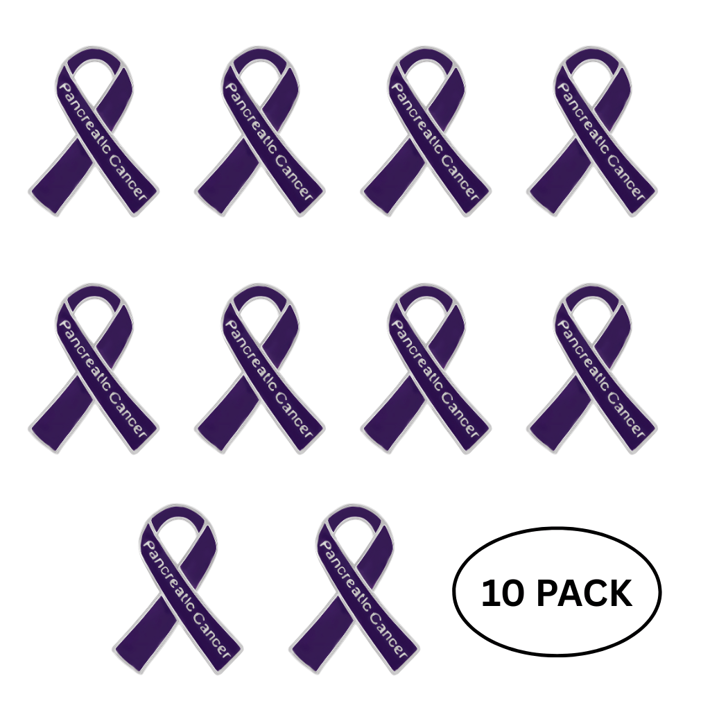 10 Pack Pancreatic Cancer Awareness Ribbon Pins