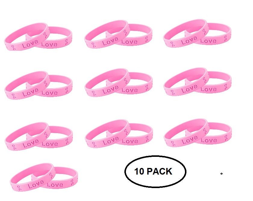 Pink Ribbon Breast Cancer Silicone Bracelets