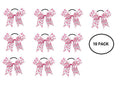 10 Pack Pink Ribbon Hair Bows
