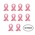 10 Pack Pink Ribbon Lapel Pins