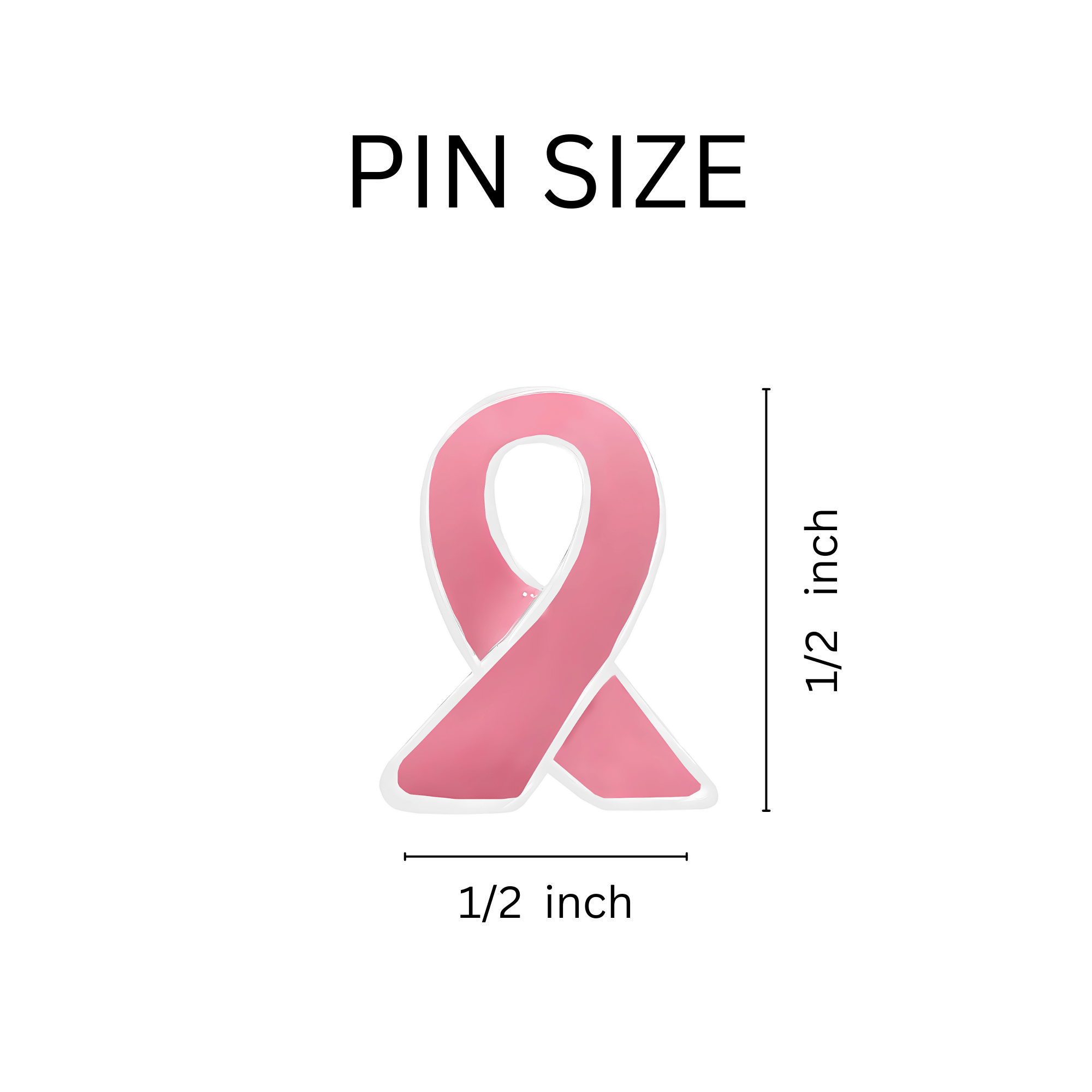 10 Pack Pink Ribbon Lapel Pins