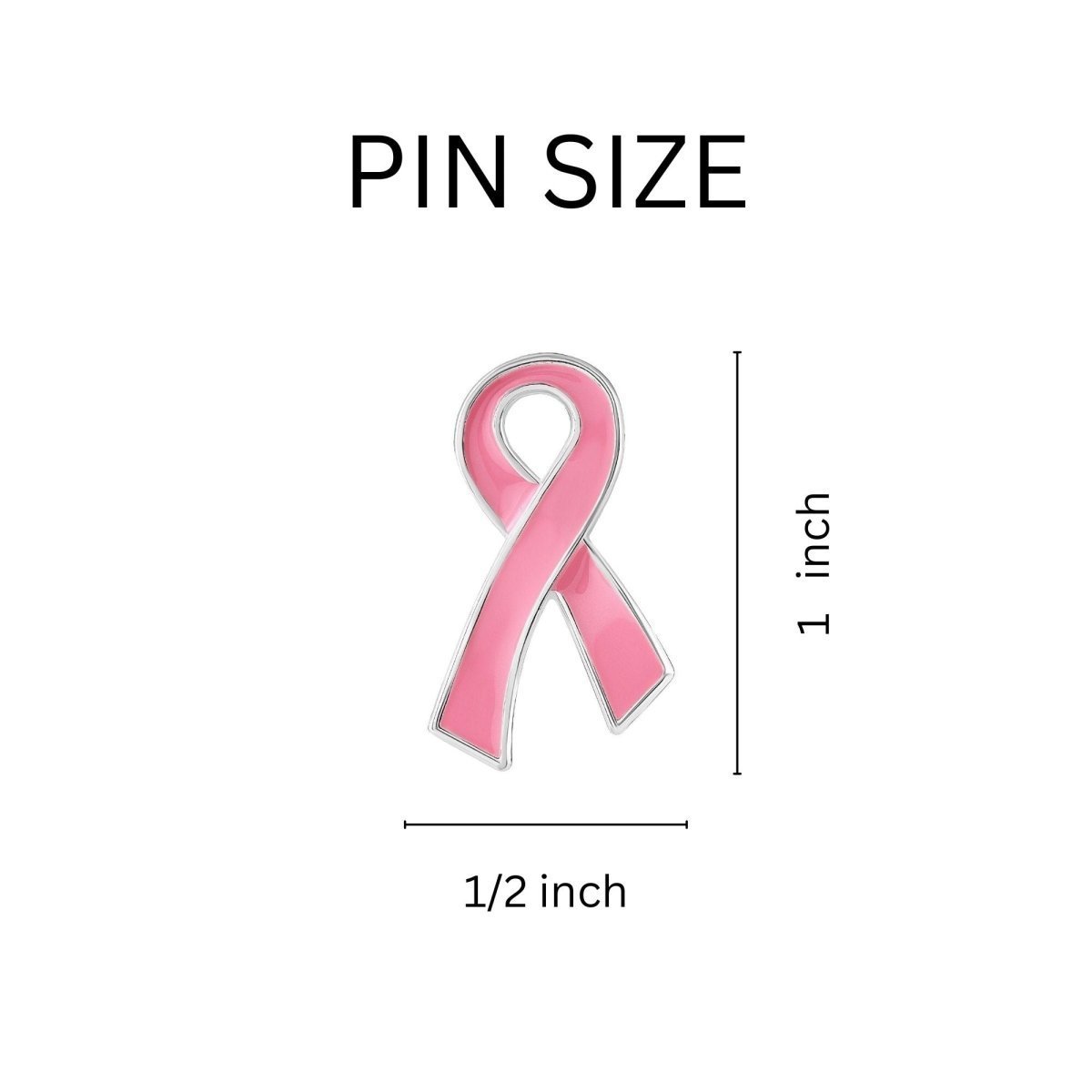 10 Pack Pink Ribbon Pins