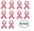 10 Pack Pink Ribbon Pins