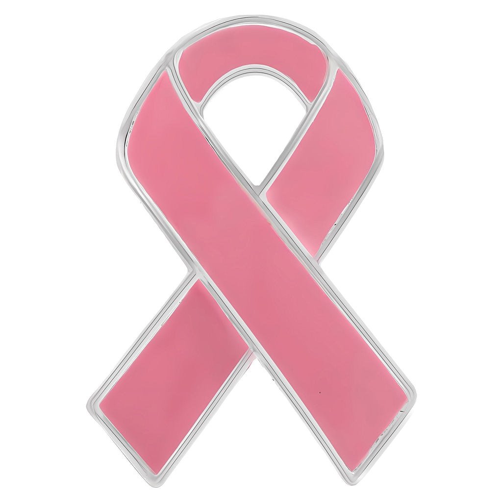 10 Pack Pink Ribbon Pins