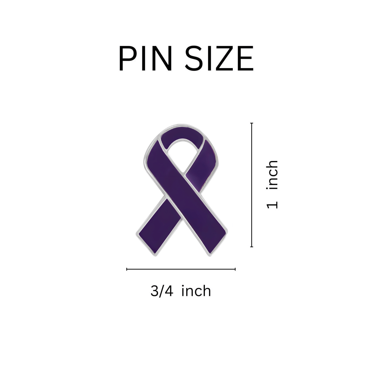 10 Pack Purple Ribbon Awareness Pins
