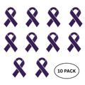 10 Pack Purple Ribbon Awareness Pins