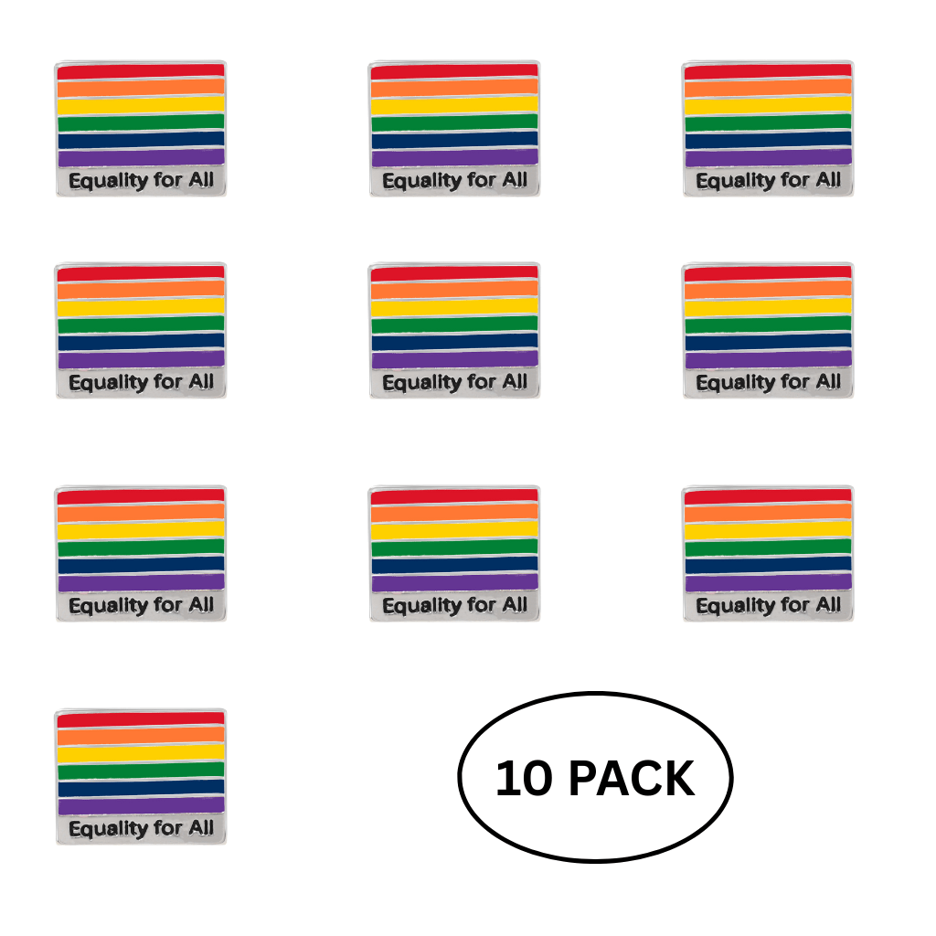 10 Pack Quality For All Rainbow Flag Pins