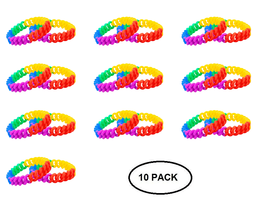 Rainbow Chain Link Silicone Bracelets