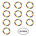 10 Pack Rainbow Colored Beaded Bracelets