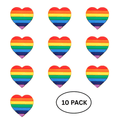 10 Pack Rainbow Heart Silicone Pins