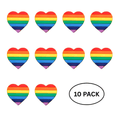 10 Pack Rainbow Heart Silicone Pins