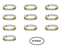 10 Pack Rainbow PRIDE Bangle Bracelets