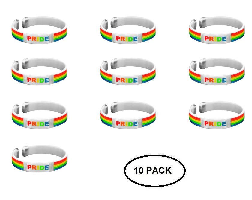 10 Pack Rainbow PRIDE Bangle Bracelets
