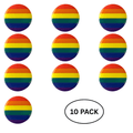 10 Pack Rainbow Striped Button Pins