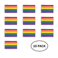 10 Pack Rectangle Rainbow Flag Pins