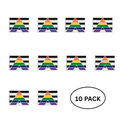 10 Pack Rectangle Straight Ally Flag Pins
