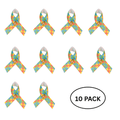 10 Pack Satin Autism Awareness Ribbon Pins